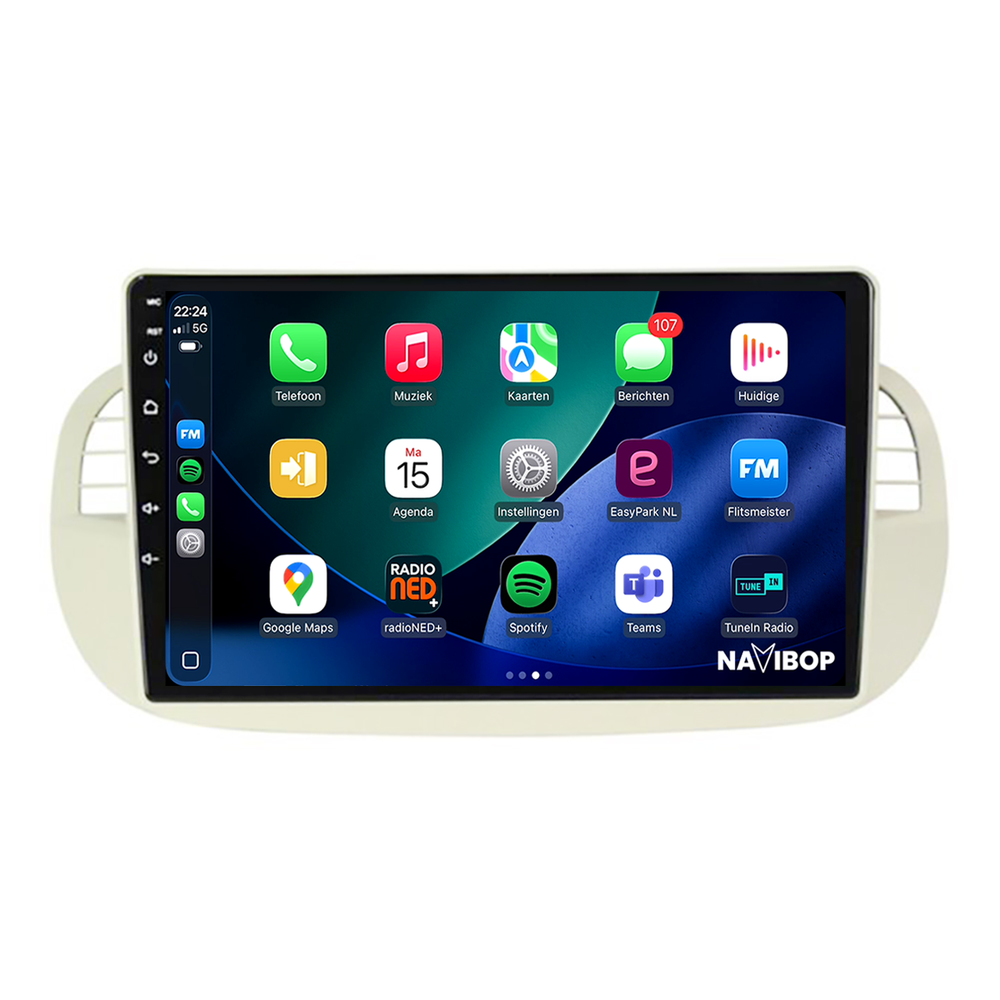 Fiat 500 | Autoradio | 2005 t/m 2017 | Android 14 | Apple CarPlay & Android Auto